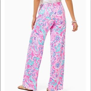Lilly Pulitzer-Lorena Breezy Palazzo Pants-Prosecco Pink - Size Large